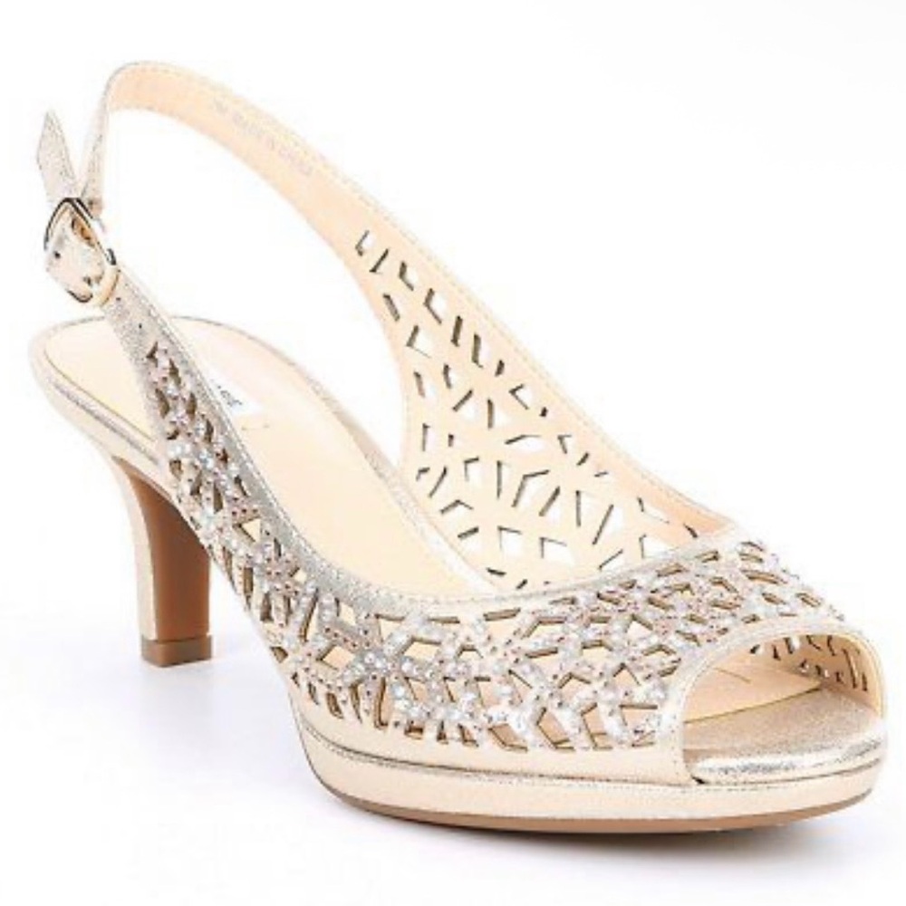Alex Marie Gold Slingback Heels